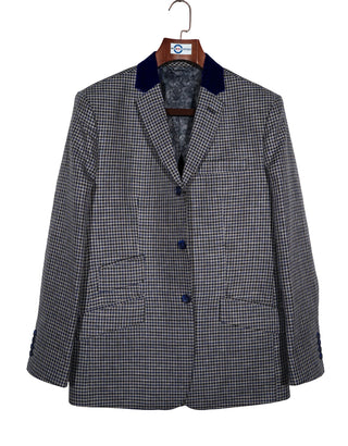 Black and Navy Blue Large Houndstooth Jacket 