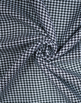 Black and White Black  Large Houndstooth Fabric