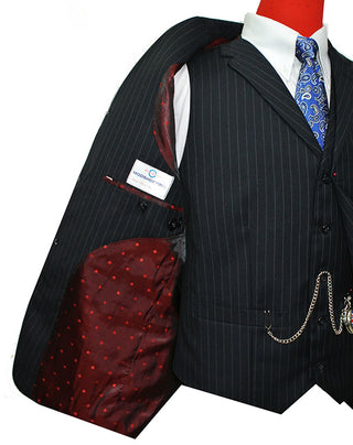 Black and White Pinstripe Suit