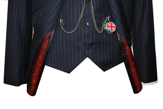 Black and White Pinstripe Suit