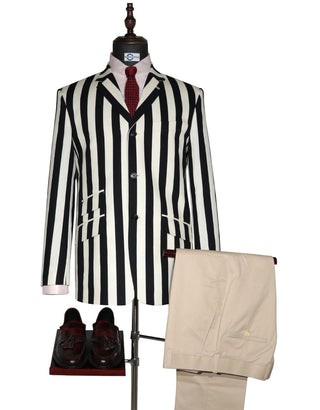 Boating Blazer | Black and White Striped Blazer