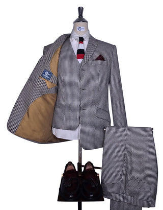 Black & White Houndstooth 3-Piece Suit