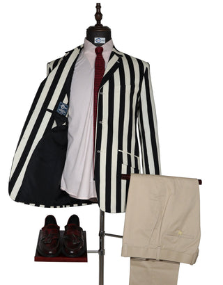 Boating Blazer | Black and White Striped Blazer