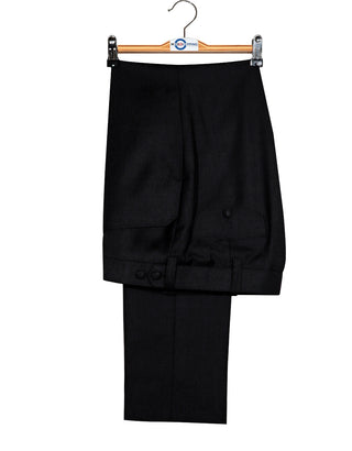 Two Button Suit - Black Luxury Wool Suit