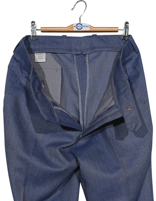 Mod Suit - Blue Grey Herringbone Tweed Suit 2-3 Pockets