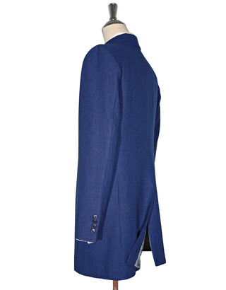 Mac Coat Men's | Vintage Style Blue Herringbone Mac Coat