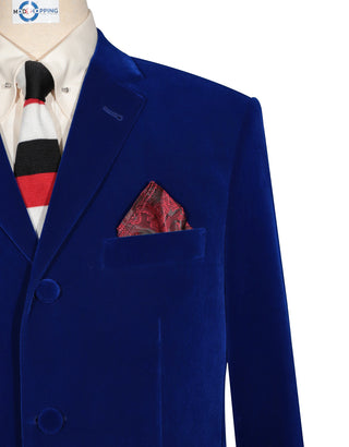 Velvet Jacket - 60s Mod Vintage Style Blue Jacket