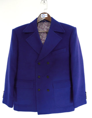 60's Retro Blue Double Breasted Pea Coat