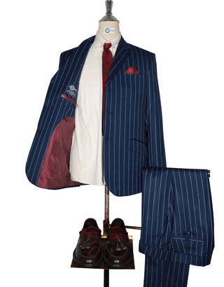 This Suit Only - Blue Stripe Suit Chest 38 Regular Waist 32" Inside leg 32"