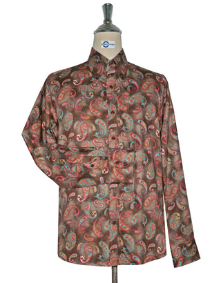 Paisley Shirt - 60s  Style Brown Paisley Shirt