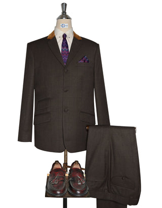 Brown Glen Plaid Check Suit