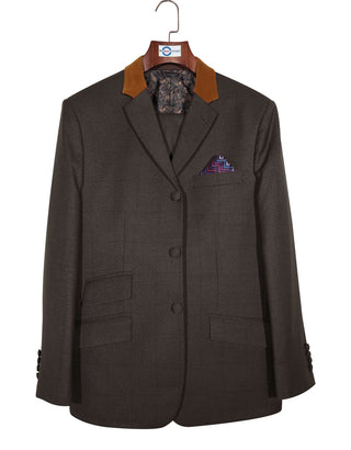 Brown Glen Plaid Check Suit All