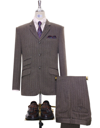 Tweed Suit | Brown Herringbone Tweed Suit