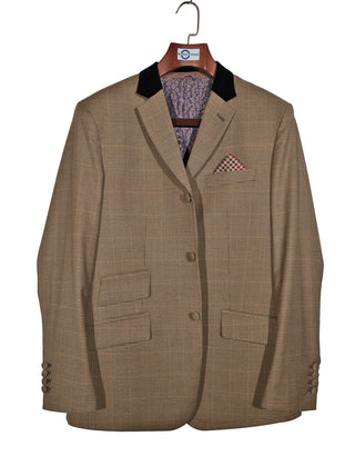 Brown Small Houndstooth Check Jacket