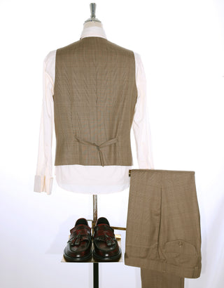 Brown Prince of Wales Check 3 Piece Suit
