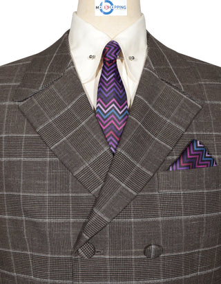 Brown Prince of Wales Double Breasted Suit