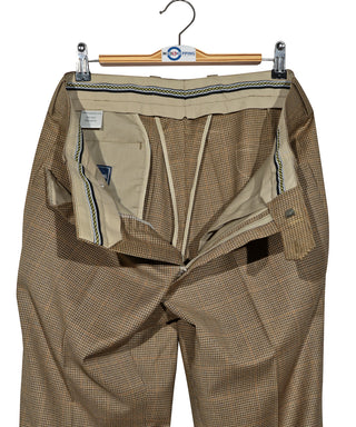 Brown Small Houndstooth Check Suit