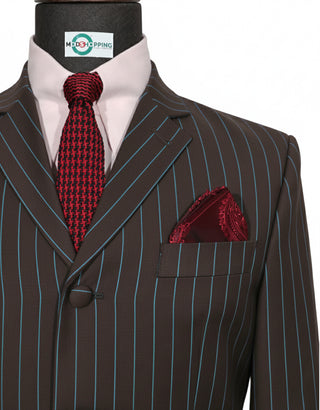 Brown & Sky Blue Stripe Suit 