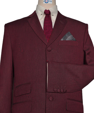 Burgundy Birdseye Suit Cuff