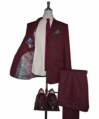 Burgundy Birdseye Suit Lining