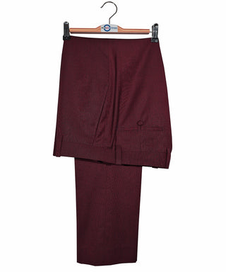 Burgundy Birdseye Suit Trouser1