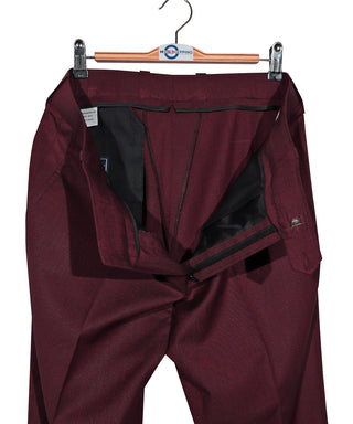 Burgundy Birdseye Suit Trouser3