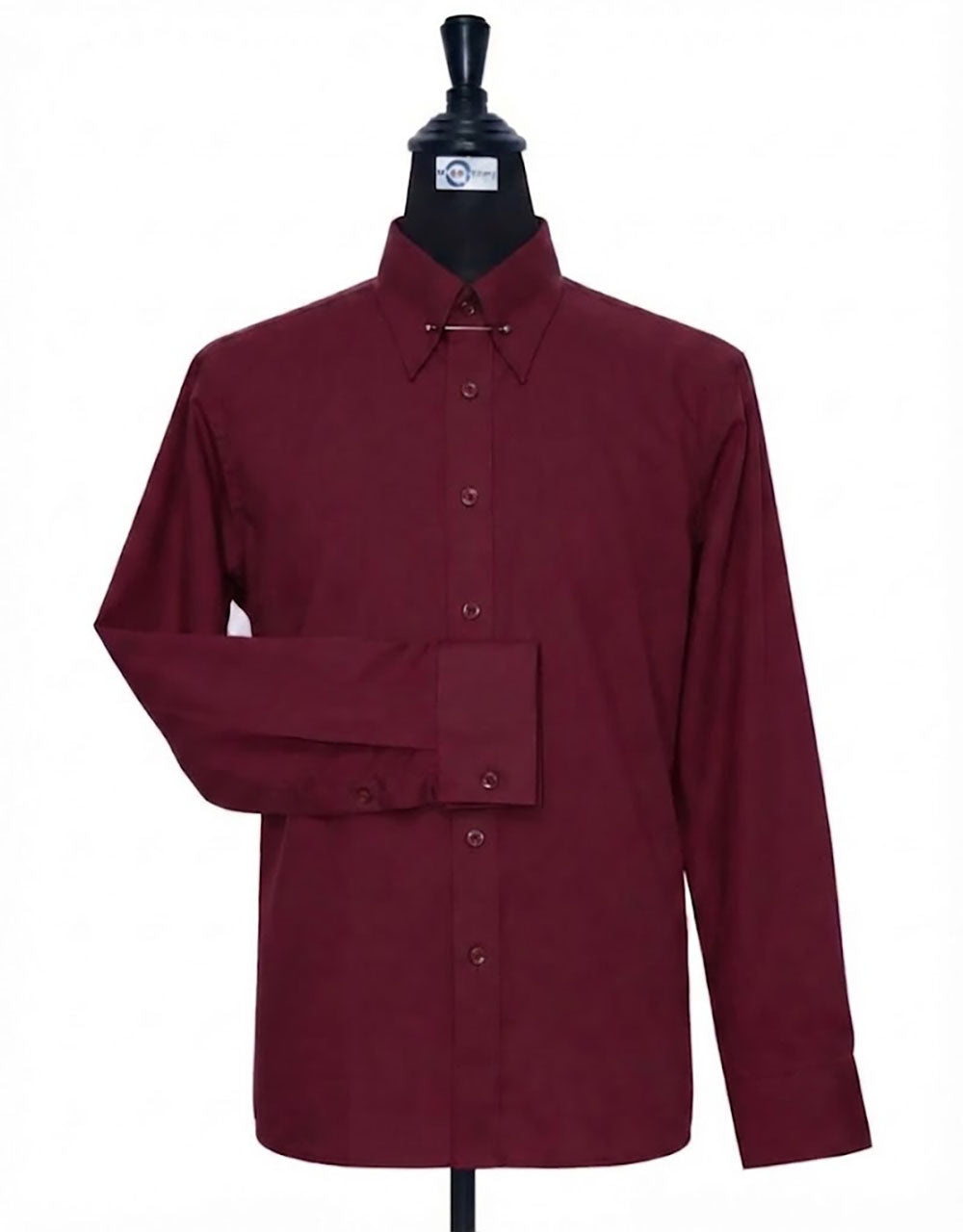 Burgundy Pin Collar Shirt for men  Modshopping Clothing