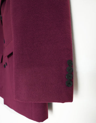 60's Retro Burgundy Double Breasted Pea Coat