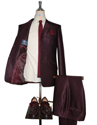 Tonic Suit | Mod Fashion Burgundy Tonic Suit