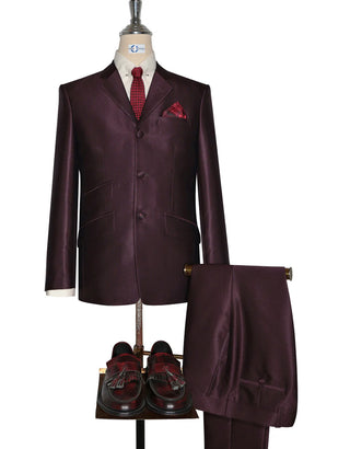 Tonic Suit | Mod Fashion Burgundy Tonic Suit