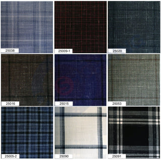 Custom 3 Piece Suit - Check Pattern 100% Pure Linen Bespoke Fabric By Cavani