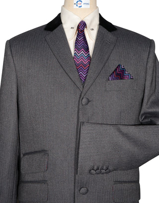 Mod & Vintage-Style Herringbone 3-Piece Suits