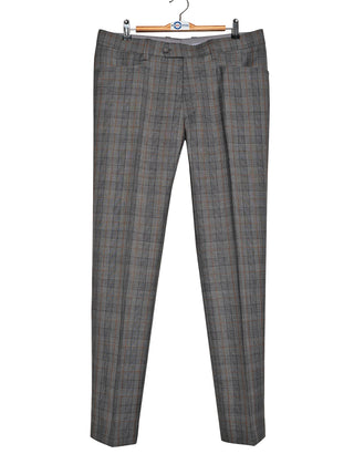 Grey & Burnt Orange Prince of Wales Suit Trouser