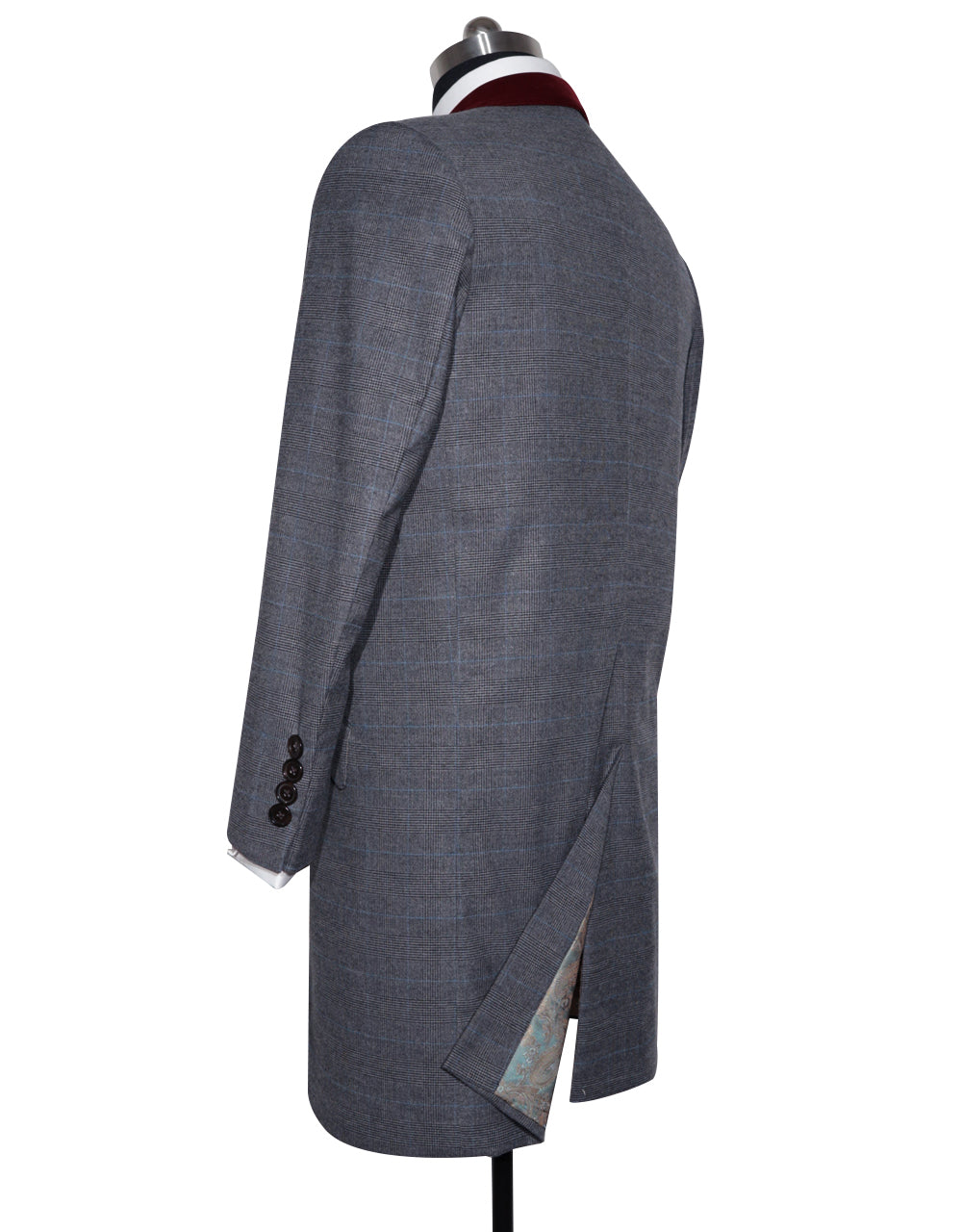 Charcoal Grey Prince of Wales Check Tweed Overcoat – Modshopping