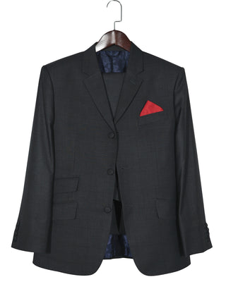 Charcoal Grey Prince Of Wales Check Notch Label Suit