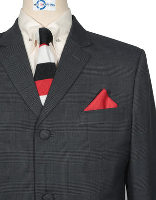 Charcoal Grey Prince Of Wales Check Notch Label Suit