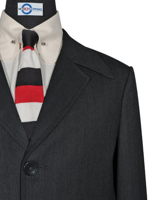 Charcoal Grey Herringbone Coat