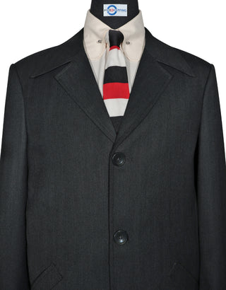 Charcoal Grey Herringbone Coat