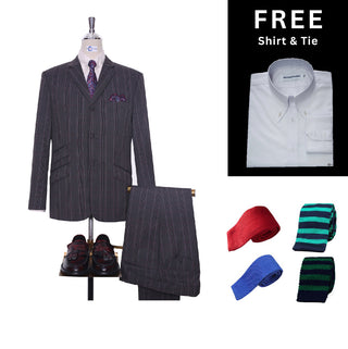 Charcoal Grey POW Check 2 Piece Suit Packet 