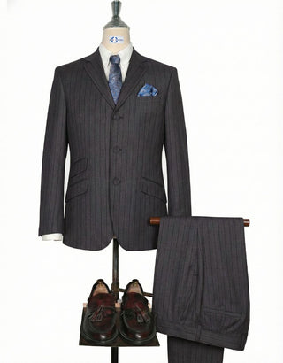 Charcoal Grey  and Black Stripe Suit #10