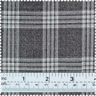 Charcoal Grey and White Tartan Fabric