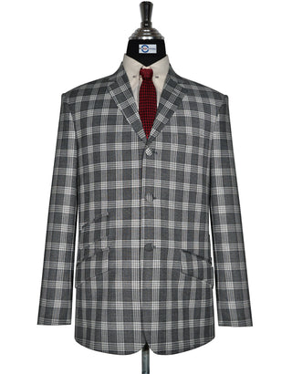 Charcoal Grey and White Tartan Check Jacket