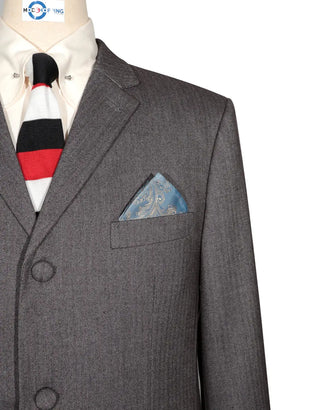 This Suit Only - Brown Grey Herringbone Tweed Suit 2-3 Pockets