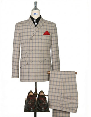 Cream Double Breasted Suit