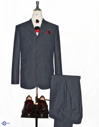 Grey & Black Two-Tone Suit for Men