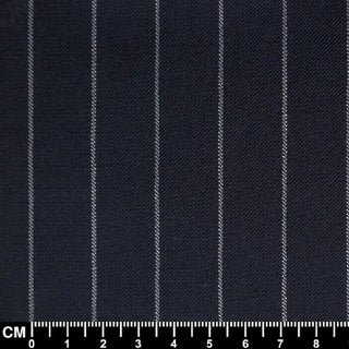 Men's Dark Navy Blue and Light Grey Stripe 3 Piece Suit