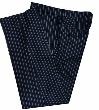 Dark Navy Blue and Grey Stripe 3 Piece Suit Trouser