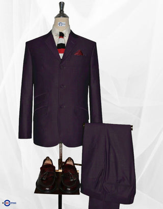 Dark Purple and Black Two Tone Suit 