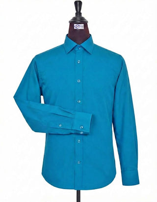 Classic Mod Deep Sky Blue Spread Collar Shirt