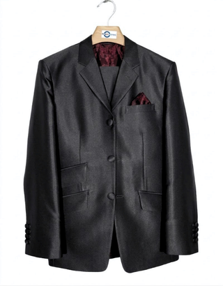 Deep Charcoal Tonic 3-Piece Mod Suit - Men's Retro 1960s Style Tailored Suit